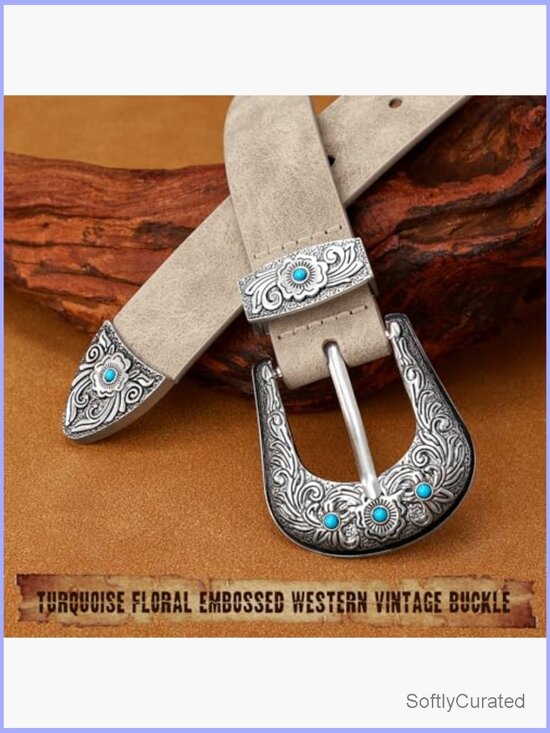 Cowgirl Suede Leather Belt With Vintage Metal Buckle main image 7
